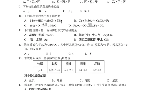 湖南省邵阳市2018年中考化学真题（word版，含答案）_初中化学_01.人教版初中化学_06.初中化学中考真题