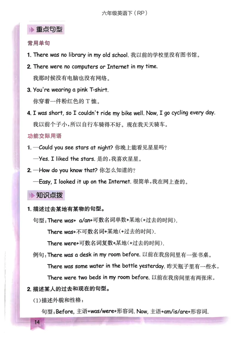 25春黄冈小状元作业本6下英语（PEP)-知识清单_26春四年级上下册人教版_四上英语合集人教版PEP英语四年级上册新教材（教学视频+课件+动画+音频+练习+教案）_17练习资料
