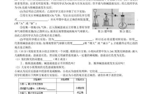 （人教版）九年级下册：第10单元酸和碱单元测试题及答案1_初中化学_01.人教版初中化学_01.初中化学课件PPT--教案--试题_初中化学18年试卷_人教版九年级化学下册2018