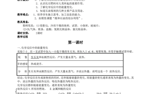 课题2燃料的合理利用和开发_初中化学_01.人教版初中化学_01.初中化学课件PPT--教案--试题_初中化学全套_化学教案_化学：人教版九年级上册新版教案（23份）_第7单元
