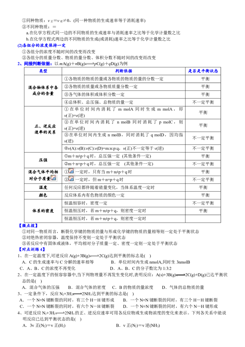 课时6.3.3化学反应的限度-2020-2021学年高一化学必修第二册精品讲义（新教材人教版）_高化_2025春-人教版高中化学_02新版高中化学必修二_7.精品讲义