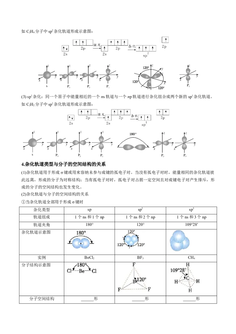 第二章分子结构与性质速记清单-（人教版2019选择性必修2）（学生版）_高化_595801221724高中化学新人教版选择性必修一二三电子版教案PPT课件高中试卷_选择性必修2册（人教版）
