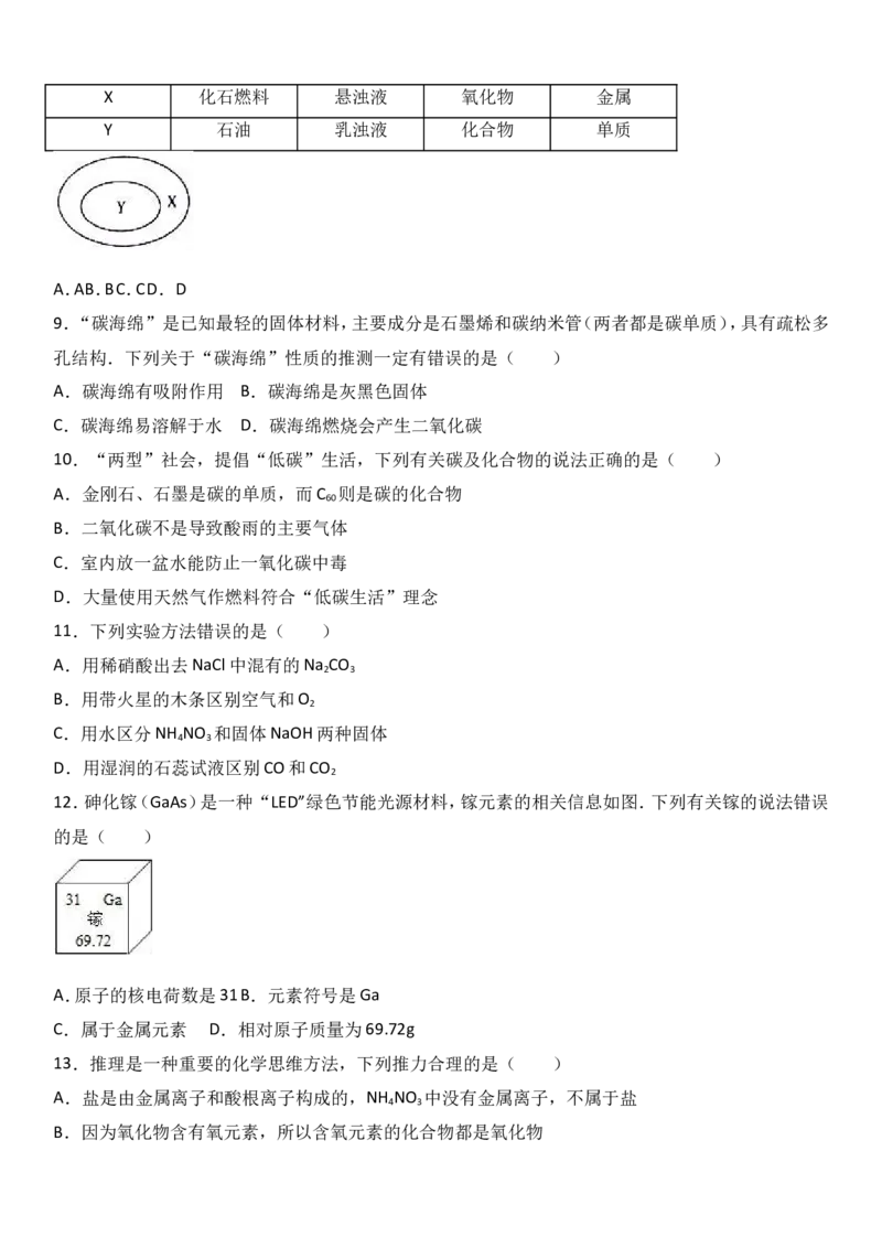 山东省临沂市费县2017届九年级（下）期中化学试卷（解析版）_初中化学_01.人教版初中化学_01.初中化学课件PPT--教案--试题_初中化学18年试卷_人教版九年级化学下册2018