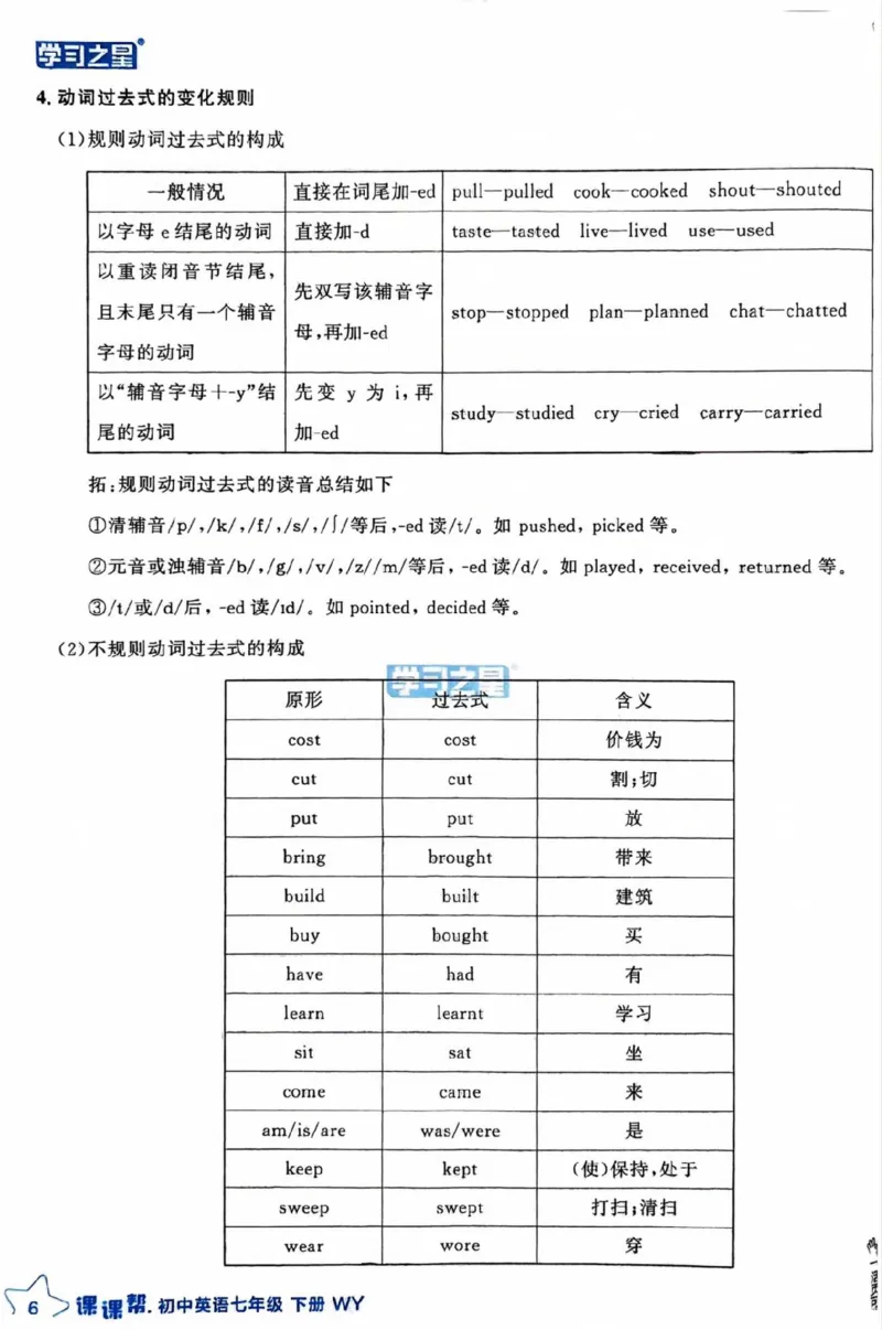 7下课课帮_七下外研版2026英语_2026春版本一_新外研英语7下_2025春外研七下：自学包_2025春外研七下：《课课帮》