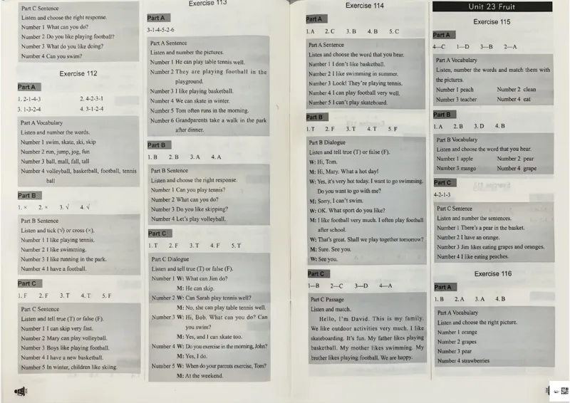 1英语~听霸答案-新_26春四年级上下册人教版_四上英语合集人教版PEP英语四年级上册新教材（教学视频+课件+动画+音频+练习+教案）_17练习资料_小学英语（预习复习资料大礼包）