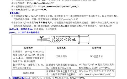 课时5.2.1氮气与氮的氧化物-2020-2021学年高一化学必修第二册精品讲义（新教材人教版）_高化_2025春-人教版高中化学_02新版高中化学必修二_7.精品讲义