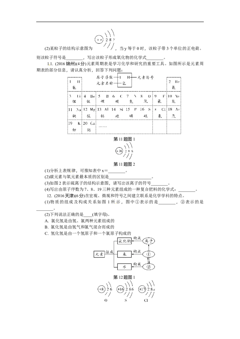 满分特训2018年中考化学专题复习分类集训专题十一　化学式　化合价_初中化学_01.人教版初中化学_07.初中化学中考总复习_满分特训2018年中考化学专题复习分类集训