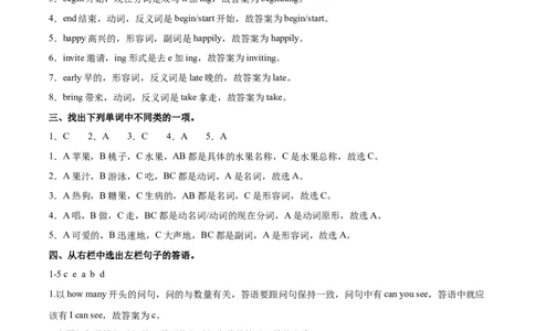 Unit5Aparty.Grammartime&Funtime（第2课时）（译林版三起）_分层作业_2025版