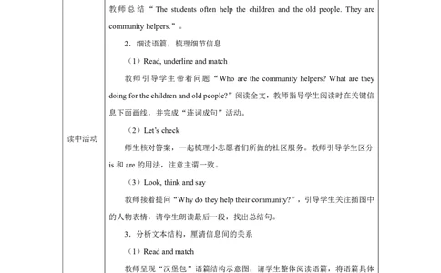 45Unit4HelpinginthecommunitypartB_Unit4HelpinginthecommunitypartB（第三课时）_教学设计3_26春四年级上下册人教版_19同步教案课件_人教pep3_小学英语PEP单独教案（3-6年级上下册）_3-6上册
