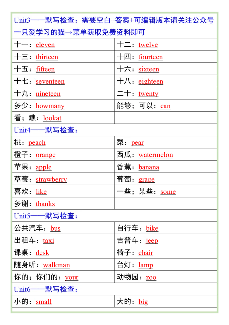 2025春新版三年级英语下册《单词默写》练习题_26春四年级上下册人教版_四上英语合集人教版PEP英语四年级上册新教材（教学视频+课件+动画+音频+练习+教案）_20知识点总结