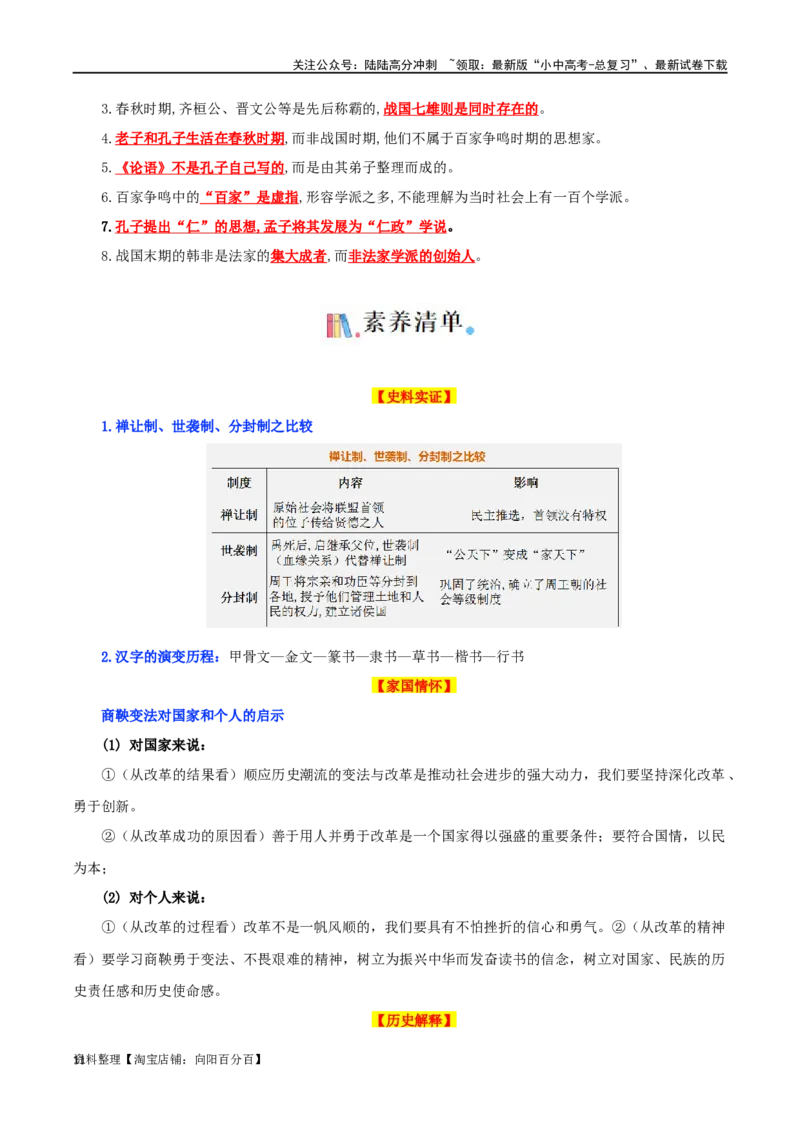 01七上历史知识清单-口袋书2024年中考历史一轮复习知识清单_02中考总复习（2026版更新中）_06-历史-中考总复习_2024年中考复习资料_一轮复习