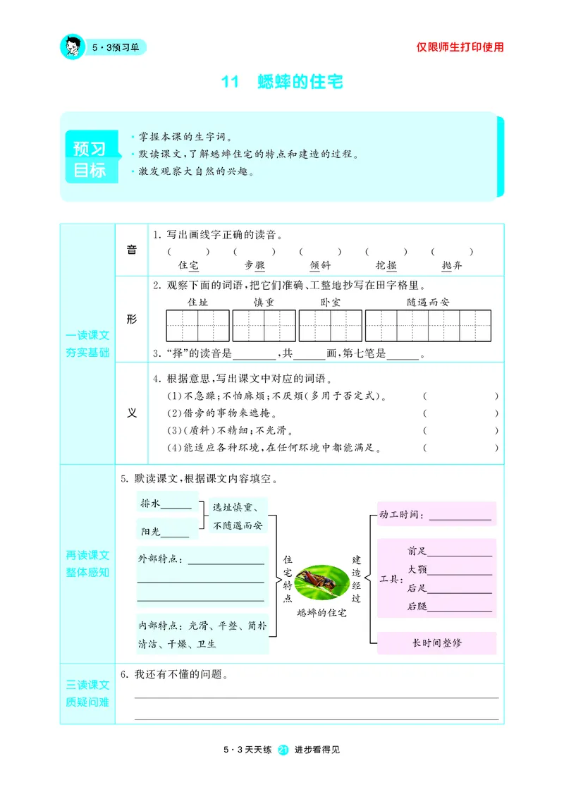 53预习单小学语文4年级上册_26春四年级上下册人教版_四上英语合集人教版PEP英语四年级上册新教材（教学视频+课件+动画+音频+练习+教案）_17练习资料_小学英语（预习复习资料大礼包）