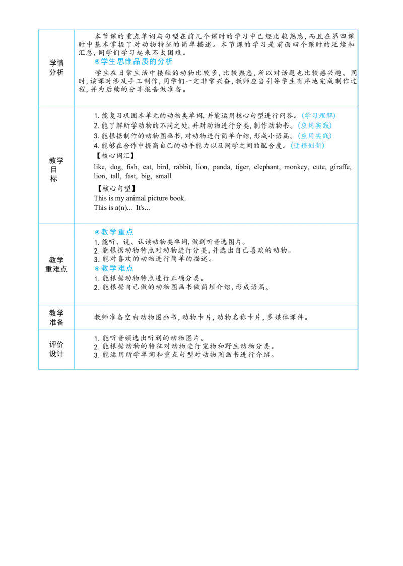 Unit3AmazinganimalsPartCProject大单元整体教学设计_26春四年级上下册人教版_四上英语合集人教版PEP英语四年级上册新教材（教学视频+课件+动画+音频+练习+教案）_19同步教案课件_人教pep3