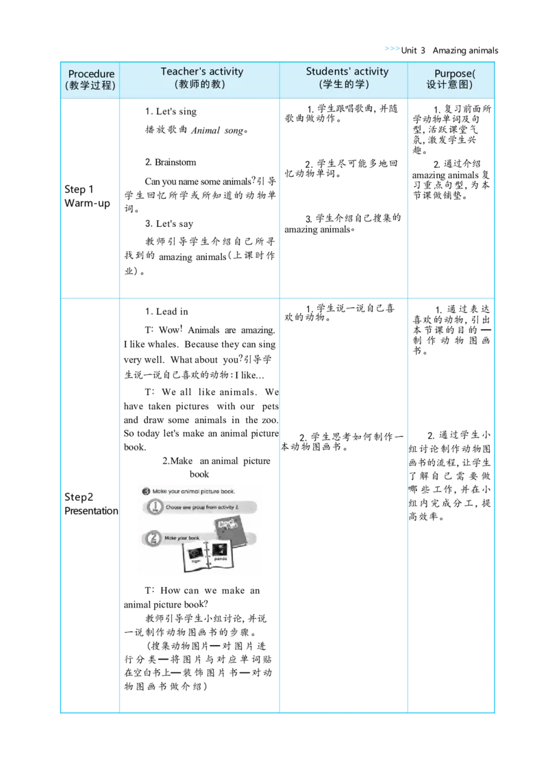 Unit3AmazinganimalsPartCProject大单元整体教学设计_26春四年级上下册人教版_四上英语合集人教版PEP英语四年级上册新教材（教学视频+课件+动画+音频+练习+教案）_19同步教案课件_人教pep3