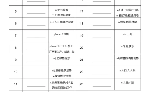 U1中译英_26春四年级上下册人教版_四上英语合集人教版PEP英语四年级上册新教材（教学视频+课件+动画+音频+练习+教案）_05单词背诵默写8套（word+pdf）_word版