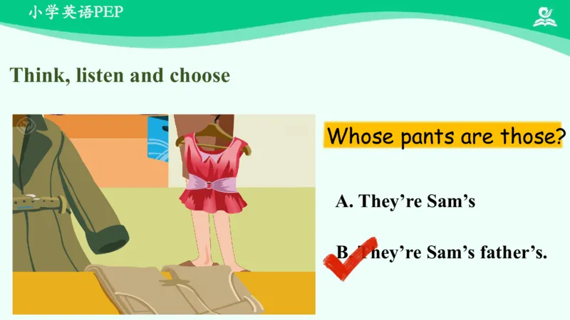 Unit5Myclothes-PartB课件_26春四年级上下册人教版_四上英语合集人教版PEP英语四年级上册新教材（教学视频+课件+动画+音频+练习+教案）_19同步教案课件_人教pep3_4年级下册_PDF课件