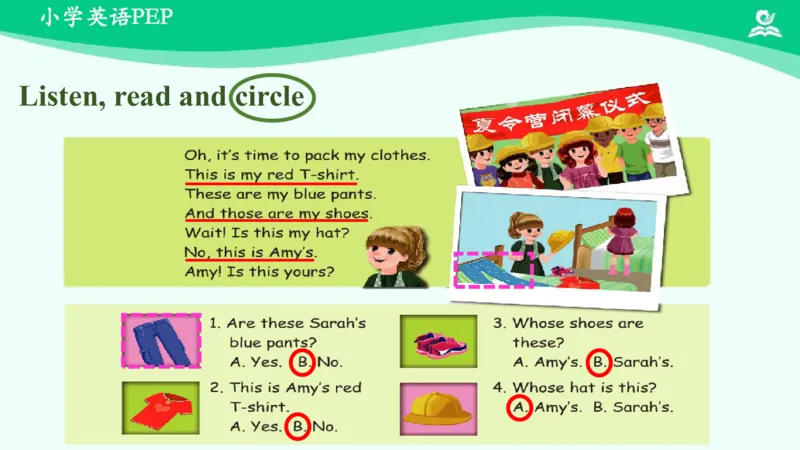 Unit5Myclothes-PartB课件_26春四年级上下册人教版_四上英语合集人教版PEP英语四年级上册新教材（教学视频+课件+动画+音频+练习+教案）_19同步教案课件_人教pep3_4年级下册_PDF课件