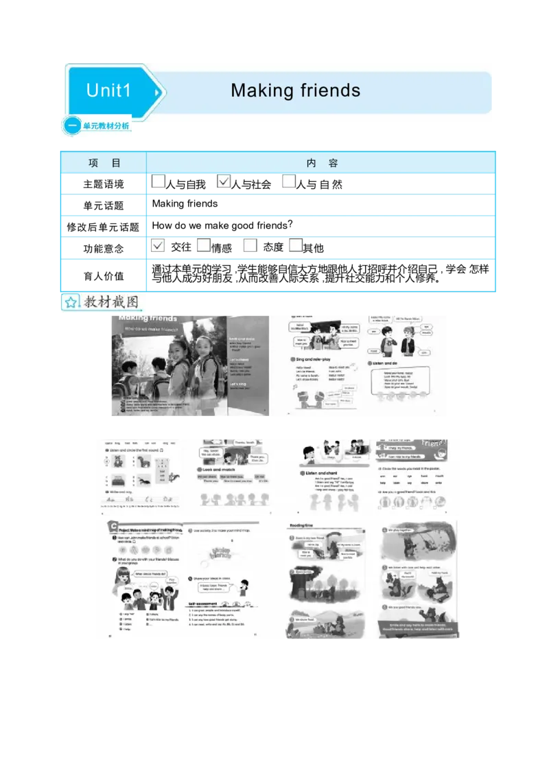 Unit1MakingfriendsPartAlet'stalk&let'slearn大单元整体教学设计_26春四年级上下册人教版_四上英语合集人教版PEP英语四年级上册新教材（教学视频+课件+动画+音频+练习+教案）_Unit1