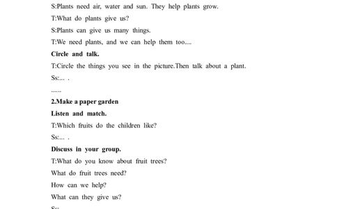 Unit4第6课时PartBStarttoread&PartCmakeapapergarden_26春四年级上下册人教版_四上英语合集人教版PEP英语四年级上册新教材（教学视频+课件+动画+音频+练习+教案）_19同步教案课件