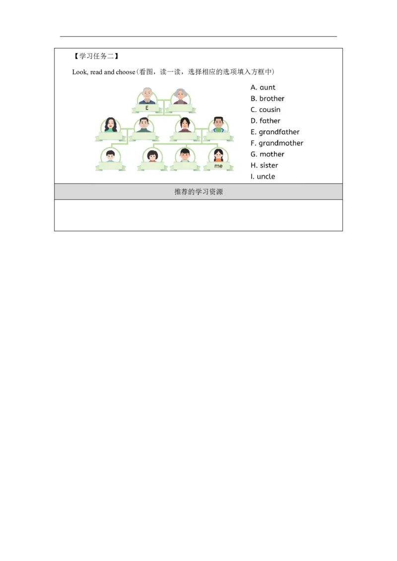 Unit_2_Different_families（第五课时）_学习任务单_26春四年级上下册人教版_四上英语合集人教版PEP英语四年级上册新教材（教学视频+课件+动画+音频+练习+教案）_17练习资料_《小学英语》