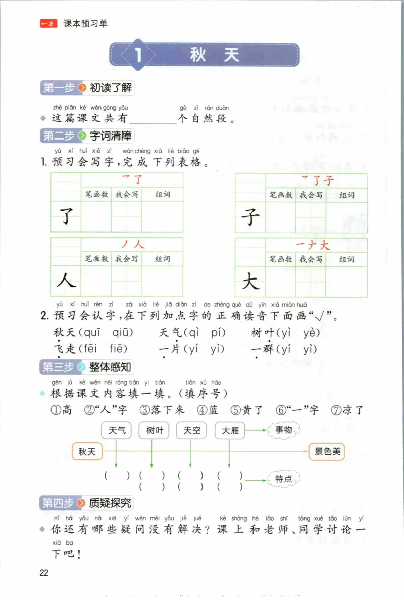 一本一年级上册语文高效预习单_26春四年级上下册人教版_四上英语合集人教版PEP英语四年级上册新教材（教学视频+课件+动画+音频+练习+教案）_17练习资料_《预习卡》_1-6上册