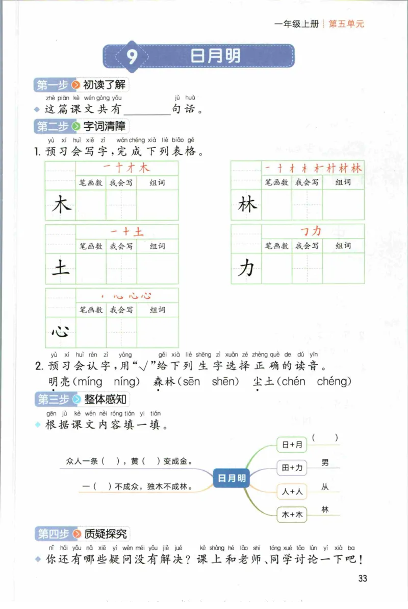 一本一年级上册语文高效预习单_26春四年级上下册人教版_四上英语合集人教版PEP英语四年级上册新教材（教学视频+课件+动画+音频+练习+教案）_17练习资料_《预习卡》_1-6上册