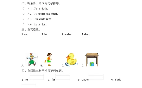 三下Unit5PartA第三课时_26春四年级上下册人教版_四上英语合集人教版PEP英语四年级上册新教材（教学视频+课件+动画+音频+练习+教案）_19同步教案课件_人教pep3_3-6年级下册_3年级下册