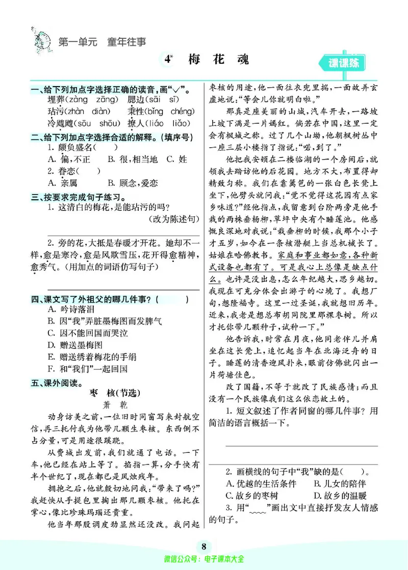 《素养提升手册》5下_26春四年级上下册人教版_四上英语合集人教版PEP英语四年级上册新教材（教学视频+课件+动画+音频+练习+教案）_17练习资料_小学英语（预习复习资料大礼包）