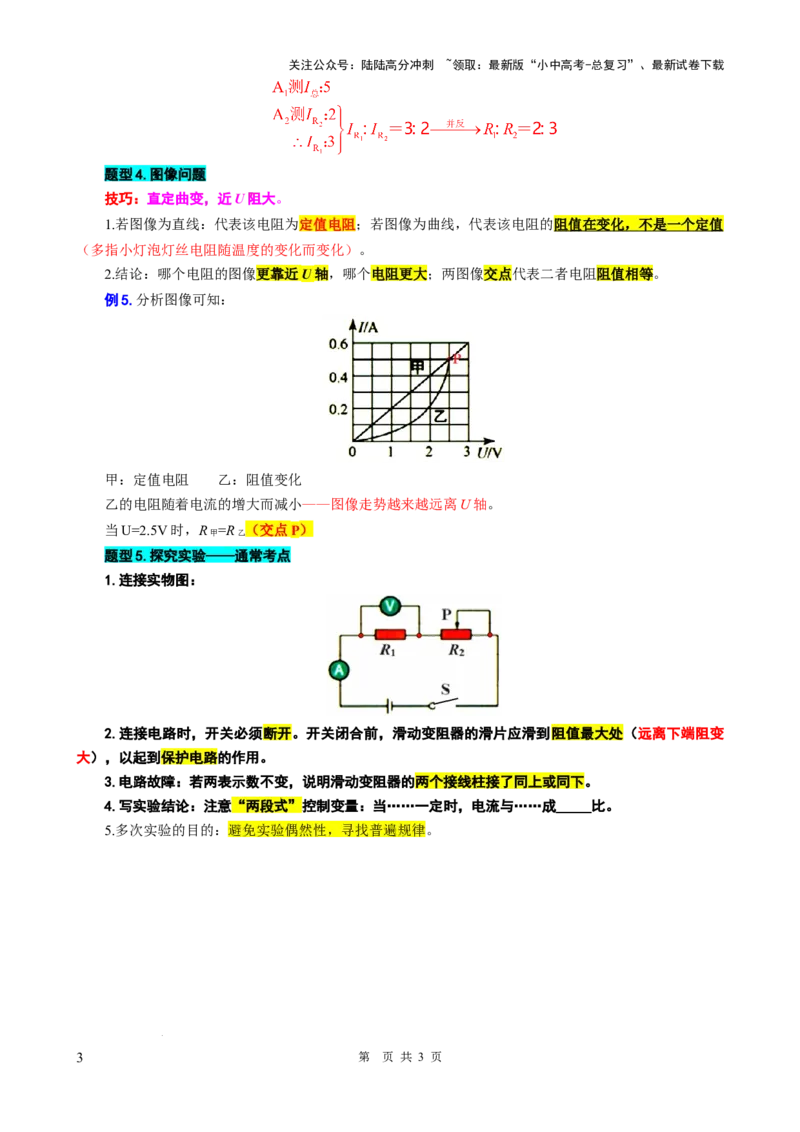 31.&ldquo;欧姆定律基础&rdquo;-2024年中考物理重难点突破及题型归类总复习_02中考总复习（2026版更新中）_04-物理-中考总复习_2024年中考复习资料_专项复习资料_2024年中考物理复习辅导系列