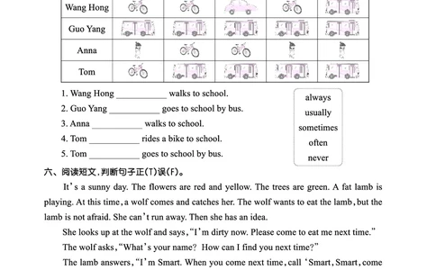 Lesson7　综合过关正文_26春四年级上下册人教版_四上英语合集人教版PEP英语四年级上册新教材（教学视频+课件+动画+音频+练习+教案）_17练习资料_小学英语（预习复习资料大礼包）_539