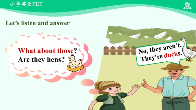 Unit4Atthefarm-PartB课件_26春四年级上下册人教版_四上英语合集人教版PEP英语四年级上册新教材（教学视频+课件+动画+音频+练习+教案）_19同步教案课件_人教pep3_4年级下册_PDF课件