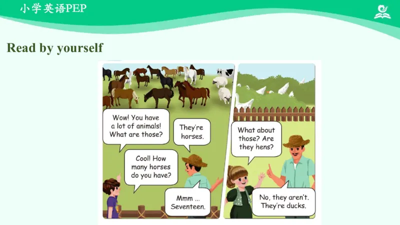 Unit4Atthefarm-PartB课件_26春四年级上下册人教版_四上英语合集人教版PEP英语四年级上册新教材（教学视频+课件+动画+音频+练习+教案）_19同步教案课件_人教pep3_4年级下册_PDF课件