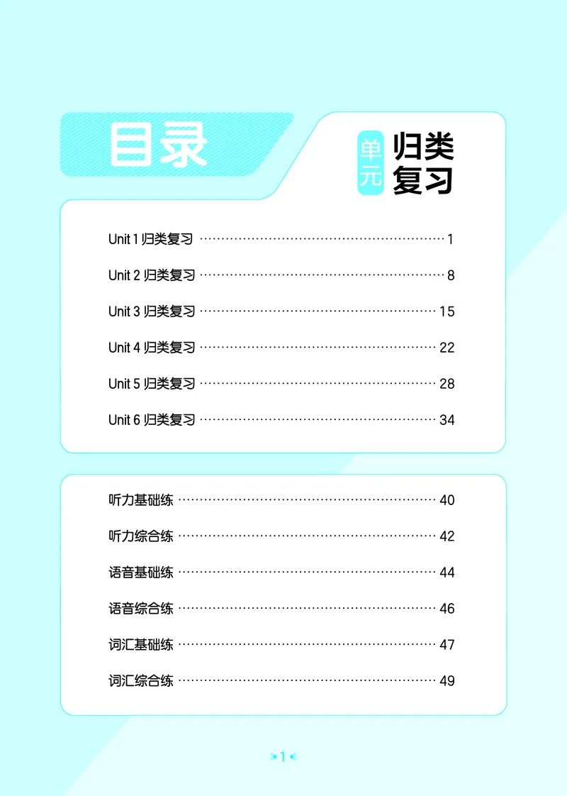 6上英语人教-《单元归类复习》_26春四年级上下册人教版_四上英语合集人教版PEP英语四年级上册新教材（教学视频+课件+动画+音频+练习+教案）_17练习资料_《53单元归类复习》_3-6上册