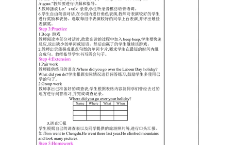 Unit3Wheredidyougo？_26春四年级上下册人教版_四上英语合集人教版PEP英语四年级上册新教材（教学视频+课件+动画+音频+练习+教案）_19同步教案课件_人教pep3_3-6下册_《梓耕教育教案》