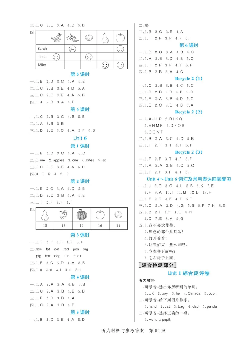 三下英语《黄冈名师天天练》练习册+知识卡+试卷+答案_26春四年级上下册人教版_四上英语合集人教版PEP英语四年级上册新教材（教学视频+课件+动画+音频+练习+教案）_17练习资料