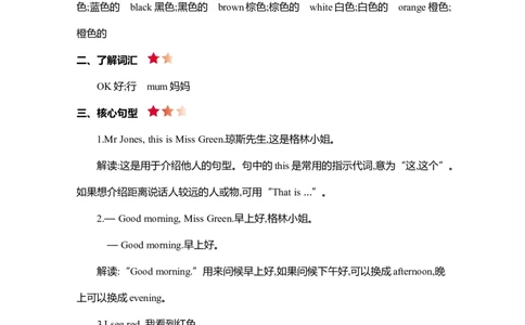 Unit2知识清单_26春四年级上下册人教版_四上英语合集人教版PEP英语四年级上册新教材（教学视频+课件+动画+音频+练习+教案）_19同步教案课件_人教pep3_3-6年级上册_Unit2Colours_单元复习