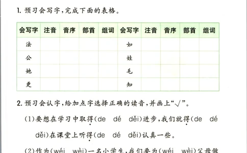 一本二年级上册语文高效预习单_26春四年级上下册人教版_四上英语合集人教版PEP英语四年级上册新教材（教学视频+课件+动画+音频+练习+教案）_17练习资料_《预习卡》_1-6上册