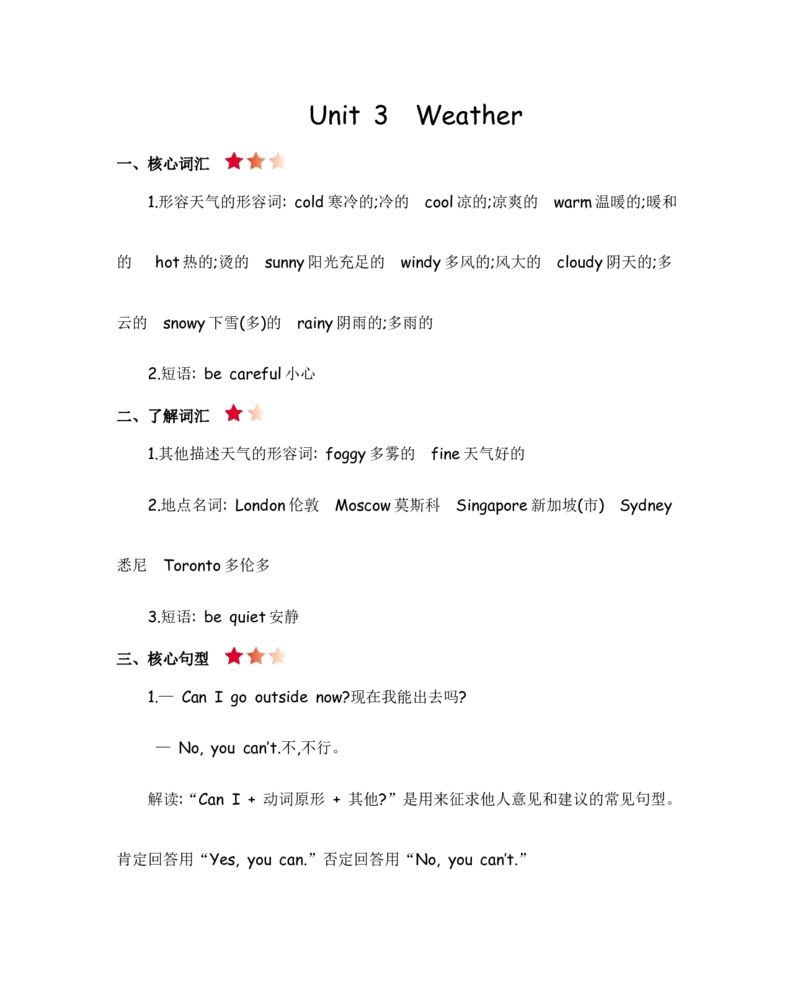 人教四下Unit3知识清单_26春四年级上下册人教版_四上英语合集人教版PEP英语四年级上册新教材（教学视频+课件+动画+音频+练习+教案）_19同步教案课件_人教pep3_3-6年级下册_4年级下册