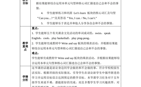 Unit4第5课时PartBLet'slearn&Writeandsay_26春四年级上下册人教版_四上英语合集人教版PEP英语四年级上册新教材（教学视频+课件+动画+音频+练习+教案）_19同步教案课件_人教pep3_3-6上册