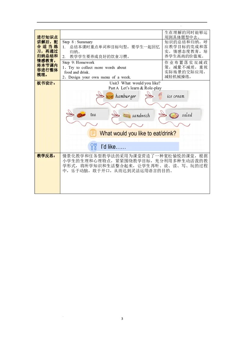 Unit3第2课时PartALet'slearn&Role-play_26春四年级上下册人教版_四上英语合集人教版PEP英语四年级上册新教材（教学视频+课件+动画+音频+练习+教案）_19同步教案课件_人教pep3_3-6上册