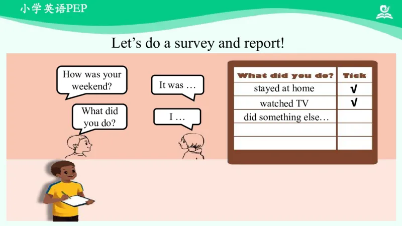Unit2LastWeekendPartA课件_26春四年级上下册人教版_四上英语合集人教版PEP英语四年级上册新教材（教学视频+课件+动画+音频+练习+教案）_19同步教案课件_人教pep3_6年级下册_PDF课件