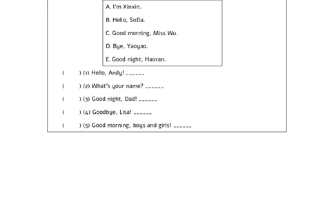 Unit_1_Greetings（第三课时）_课后练习_26春四年级上下册人教版_四上英语合集人教版PEP英语四年级上册新教材（教学视频+课件+动画+音频+练习+教案）_17练习资料_《小学英语》_3年级上册