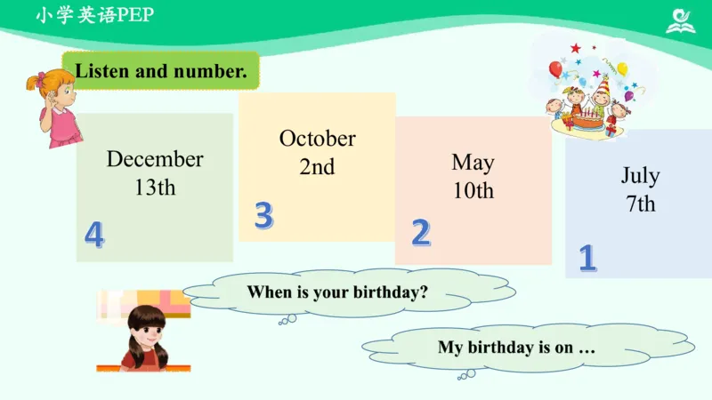 Unit4Whenistheartshow？-PartB课件_26春四年级上下册人教版_四上英语合集人教版PEP英语四年级上册新教材（教学视频+课件+动画+音频+练习+教案）_19同步教案课件_人教pep3_5年级下册