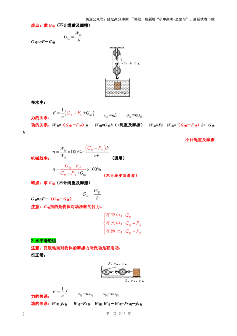 23.&ldquo;机械效率综合&rdquo;-2024年中考物理重难点突破与题型归类总复习_02中考总复习（2026版更新中）_04-物理-中考总复习_2024年中考复习资料_专项复习资料_2024年中考物理复习辅导系列