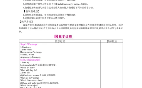 Unit6　Howdoyoufeel？_26春四年级上下册人教版_四上英语合集人教版PEP英语四年级上册新教材（教学视频+课件+动画+音频+练习+教案）_19同步教案课件_人教pep3_3-6上册_《梓耕教育教案》