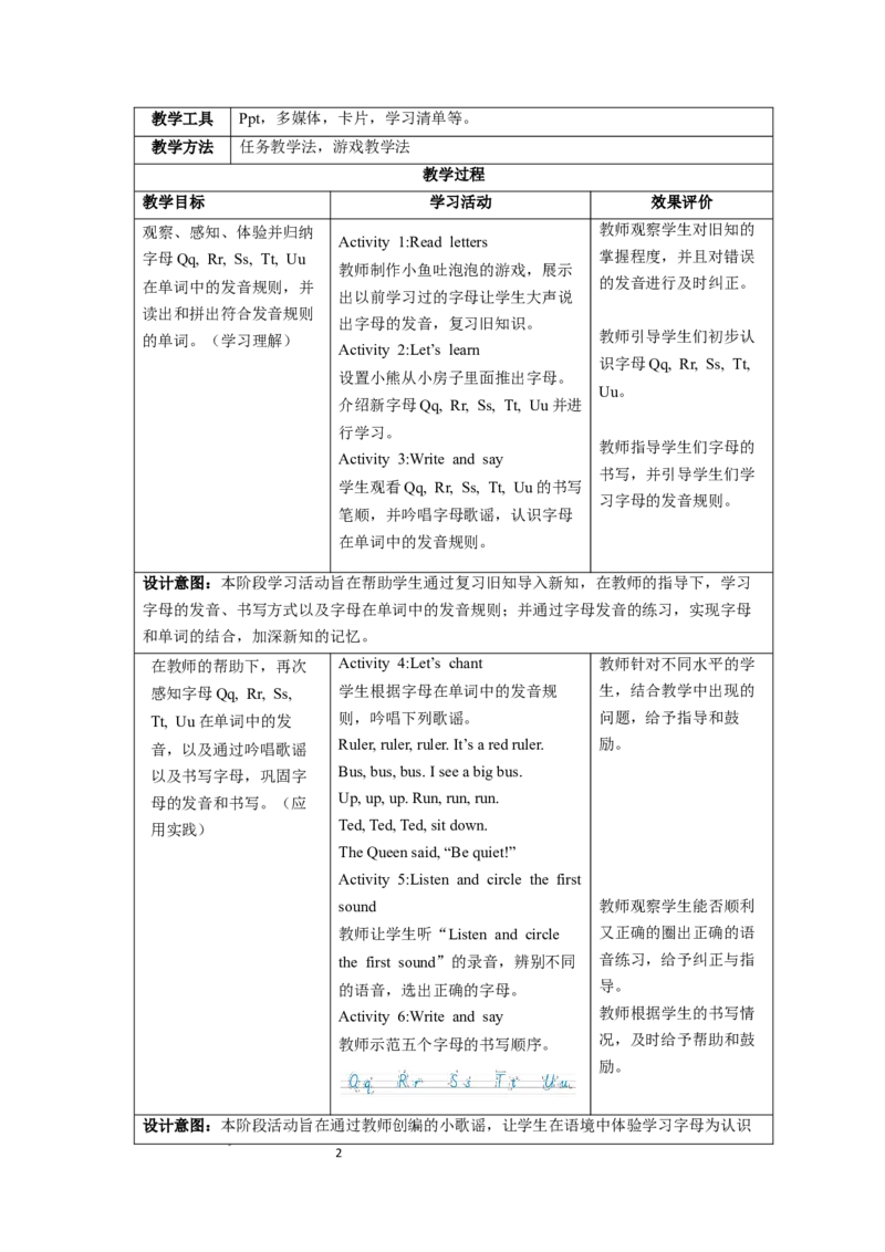 Unit5第3课时PartALettersandsounds_26春四年级上下册人教版_四上英语合集人教版PEP英语四年级上册新教材（教学视频+课件+动画+音频+练习+教案）_19同步教案课件_人教pep3_3-6上册