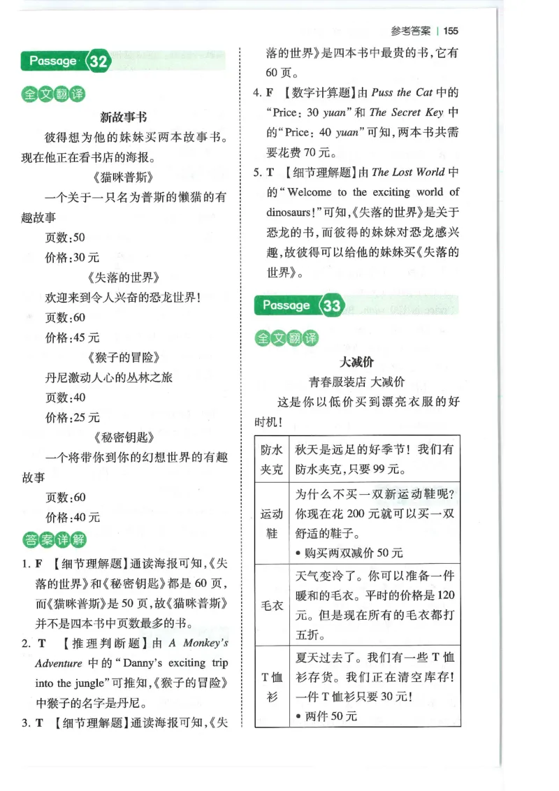 六年级25版《一本小学英语阅读训练100篇》（第8版）答案解析_26春四年级上下册人教版_四上英语合集人教版PEP英语四年级上册新教材（教学视频+课件+动画+音频+练习+教案）_17练习资料