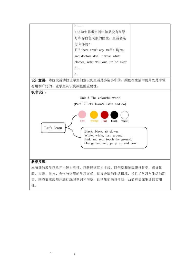 Unit5第5课时PartBLet'slearn&Listenanddo_26春四年级上下册人教版_四上英语合集人教版PEP英语四年级上册新教材（教学视频+课件+动画+音频+练习+教案）_19同步教案课件_人教pep3_3-6上册