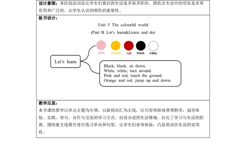 Unit5第5课时PartBLet'slearn&Listenanddo_26春四年级上下册人教版_四上英语合集人教版PEP英语四年级上册新教材（教学视频+课件+动画+音频+练习+教案）_19同步教案课件_人教pep3_3-6上册