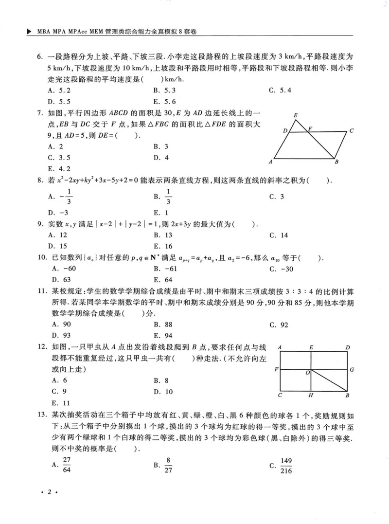 2026考研管理类综合能力全真模拟8套卷-王杰通_01.2026考研专业课管综199_00.2026考研管综书籍扫描